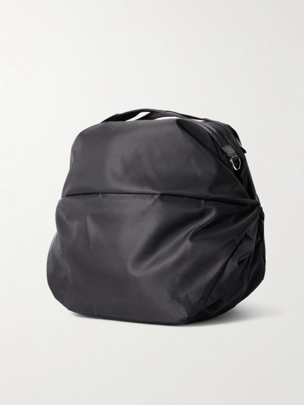 Cocoon Leather-Trimmed Recycled Nylon Weekend Bag - BK