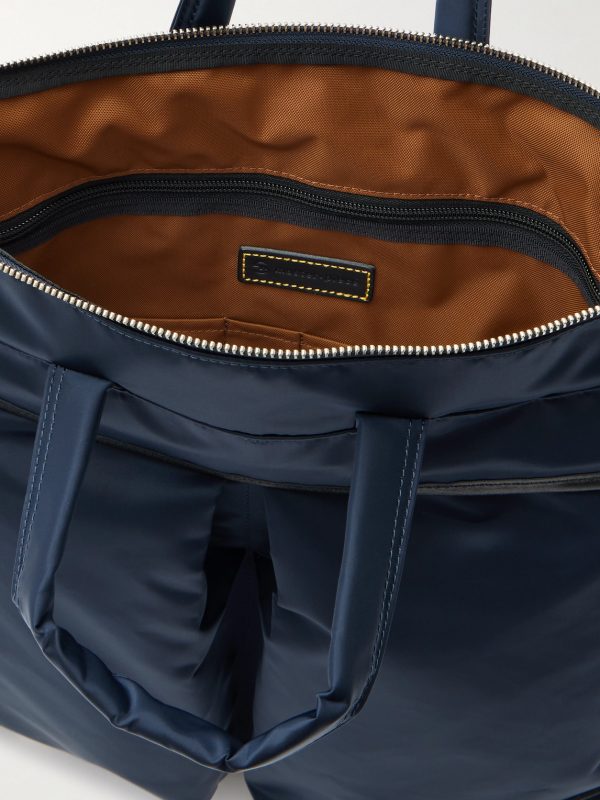 Lightning Leather-Trimmed Nylon-Twill and CORDURA® Tote Bag - E1 Lightning Leather-Trimmed Nylon-Twill and CORDURA® Tote Bag - E1
