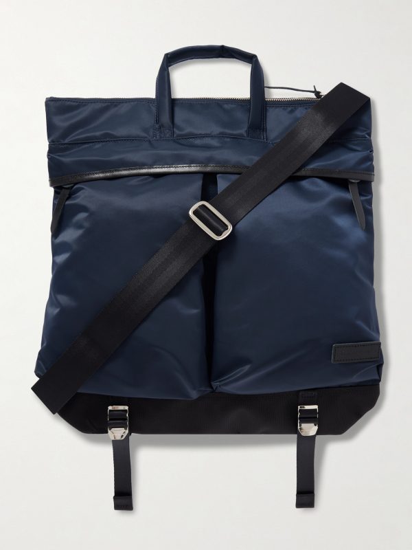 Lightning Leather-Trimmed Nylon-Twill and CORDURA® Tote Bag Lightning Leather-Trimmed Nylon-Twill and CORDURA® Tote Bag