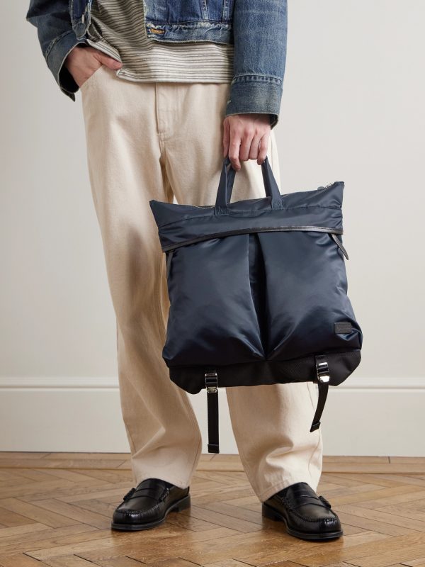 Lightning Leather-Trimmed Nylon-Twill and CORDURA® Tote Bag - OU Lightning Leather-Trimmed Nylon-Twill and CORDURA® Tote Bag - OU
