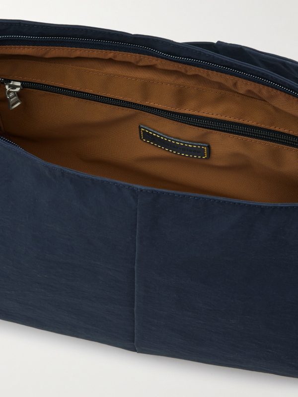Sash Large Leather-Trimmed Coated-Nylon Sling Bag - E1 Sash Large Leather-Trimmed Coated-Nylon Sling Bag - E1