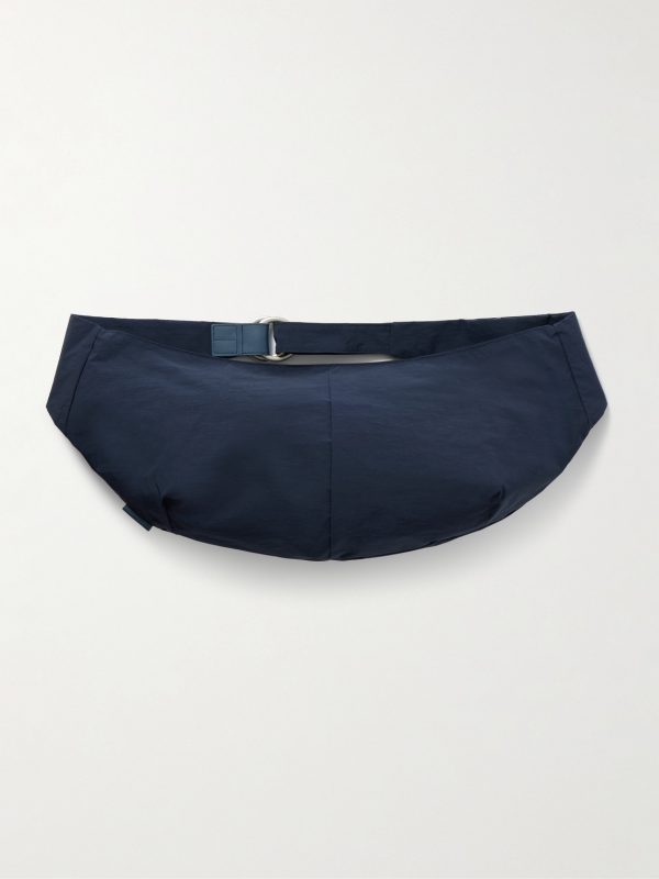Sash Large Leather-Trimmed Coated-Nylon Sling Bag Sash Large Leather-Trimmed Coated-Nylon Sling Bag