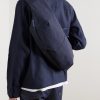 Sash Large Leather-Trimmed Coated-Nylon Sling Bag - OU Sash Large Leather-Trimmed Coated-Nylon Sling Bag - OU