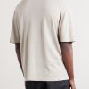 Lenny Ribbed Wool, Silk and Linen-Blend T-Shirt - BK