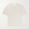 Lenny Ribbed Wool, Silk and Linen-Blend T-Shirt