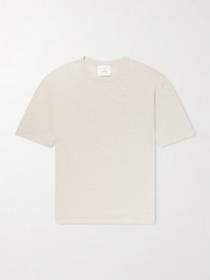 Lenny Ribbed Wool, Silk and Linen-Blend T-Shirt
