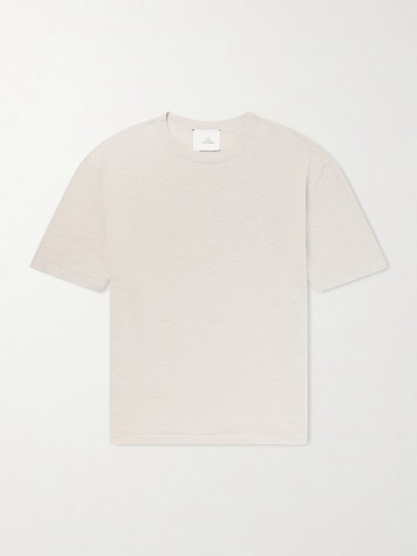 Lenny Ribbed Wool, Silk and Linen-Blend T-Shirt