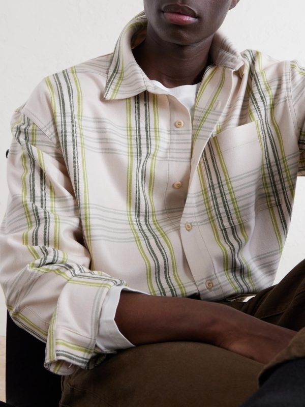 Snap Pea Checked Virgin Wool, Silk and Cashmere-Blend Overshirt - CU Snap Pea Checked Virgin Wool, Silk and Cashmere-Blend Overshirt - CU