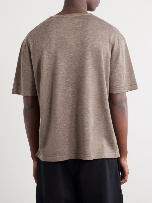 Lenny Wool, Silk and Linen-Blend T-Shirt - BK Lenny Wool, Silk and Linen-Blend T-Shirt - BK