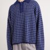 Dume Checked Cashmere and Silk-Blend Polo Shirt - FR Dume Checked Cashmere and Silk-Blend Polo Shirt - FR