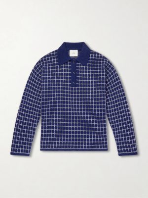 Dume Checked Cashmere and Silk-Blend Polo Shirt Dume Checked Cashmere and Silk-Blend Polo Shirt