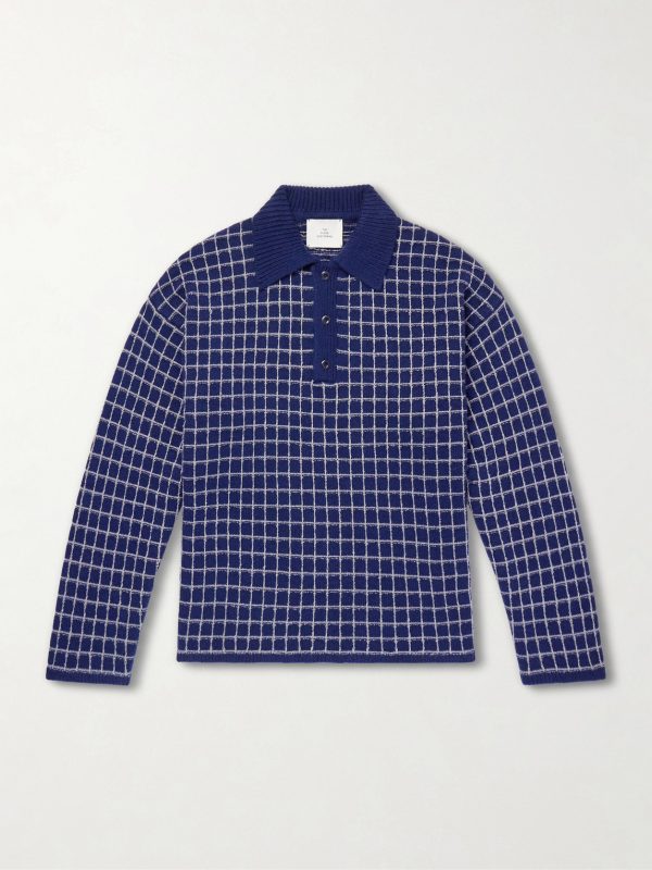 Dume Checked Cashmere and Silk-Blend Polo Shirt Dume Checked Cashmere and Silk-Blend Polo Shirt