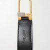 Tiny Cassandre Logo-Embellished Leather and Gold-Tone Key Fob - BK