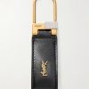 Tiny Cassandre Logo-Embellished Leather and Gold-Tone Key Fob