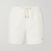 Straight-Leg Logo-Embroidered Cotton-Corduroy Drawstring Shorts