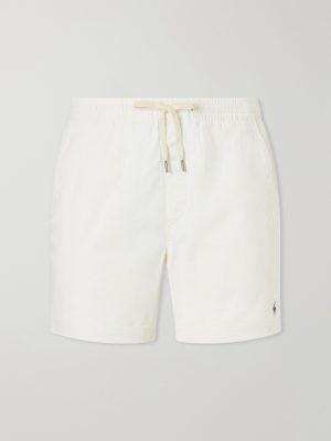 Straight-Leg Logo-Embroidered Cotton-Corduroy Drawstring Shorts Straight-Leg Logo-Embroidered Cotton-Corduroy Drawstring Shorts