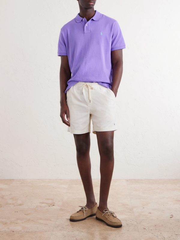 Straight-Leg Logo-Embroidered Cotton-Corduroy Drawstring Shorts - OU
