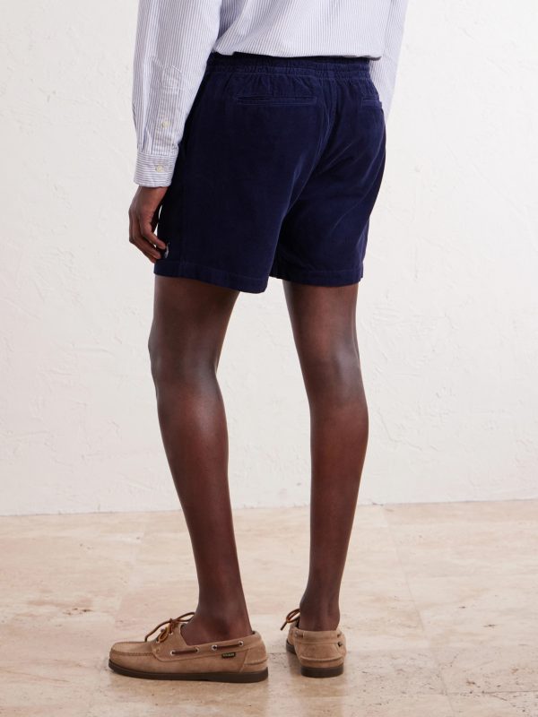 Straight-Leg Logo-Embroidered Cotton-Corduroy Drawstring Shorts - BK Straight-Leg Logo-Embroidered Cotton-Corduroy Drawstring Shorts - BK