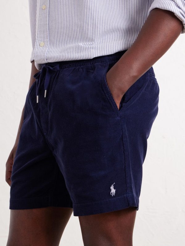 Straight-Leg Logo-Embroidered Cotton-Corduroy Drawstring Shorts - CU Straight-Leg Logo-Embroidered Cotton-Corduroy Drawstring Shorts - CU