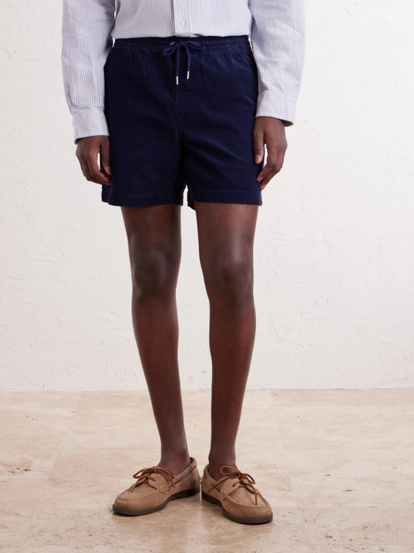 Straight-Leg Logo-Embroidered Cotton-Corduroy Drawstring Shorts - FR Straight-Leg Logo-Embroidered Cotton-Corduroy Drawstring Shorts - FR