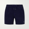 Straight-Leg Logo-Embroidered Cotton-Corduroy Drawstring Shorts Straight-Leg Logo-Embroidered Cotton-Corduroy Drawstring Shorts