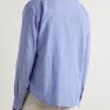 Striped Logo-Embroidered Cotton and Linen-Blend Seersucker Shirt - BK