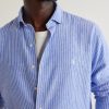Striped Logo-Embroidered Cotton and Linen-Blend Seersucker Shirt - CU