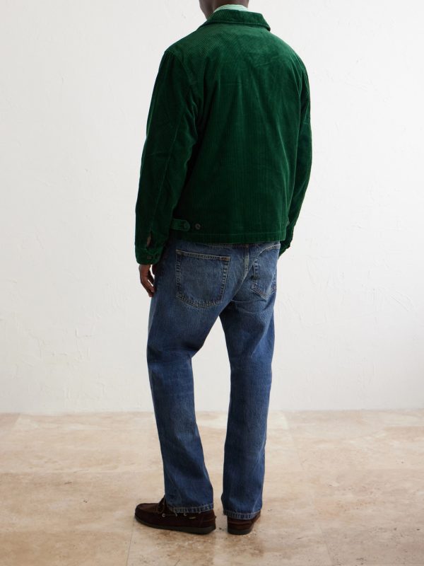 Leather-Trimmed Cotton-Corduroy Jacket - BK Leather-Trimmed Cotton-Corduroy Jacket - BK