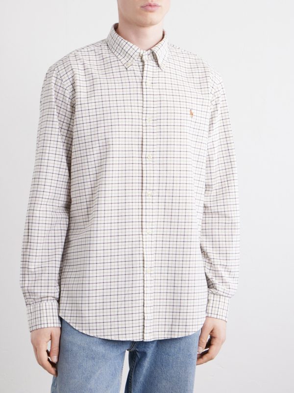 Logo-Embroidered Checked Cotton Shirt - FR Logo-Embroidered Checked Cotton Shirt - FR