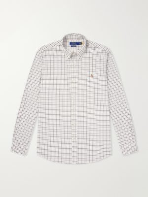 Logo-Embroidered Checked Cotton Shirt Logo-Embroidered Checked Cotton Shirt