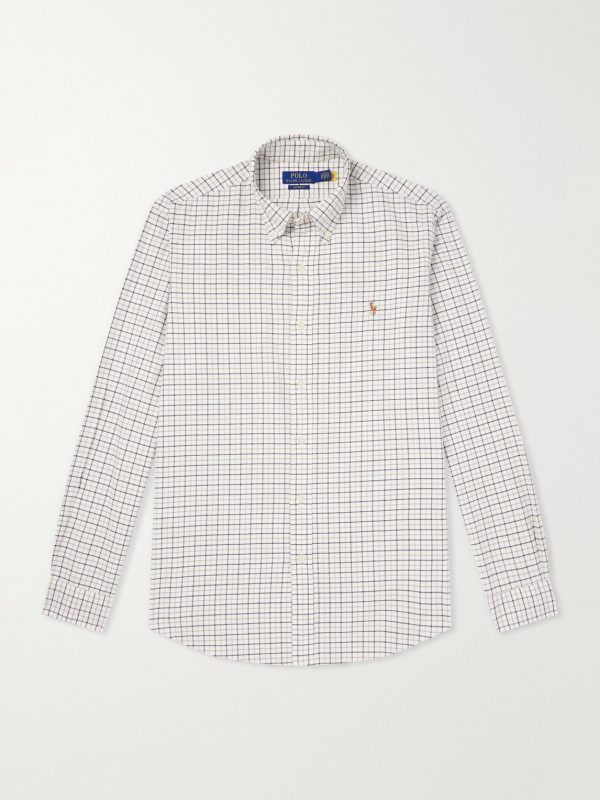 Logo-Embroidered Checked Cotton Shirt Logo-Embroidered Checked Cotton Shirt