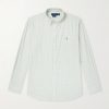 Striped Logo-Embroidered Cotton and Linen-Blend Seersucker Shirt Striped Logo-Embroidered Cotton and Linen-Blend Seersucker Shirt