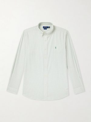 Striped Logo-Embroidered Cotton and Linen-Blend Seersucker Shirt Striped Logo-Embroidered Cotton and Linen-Blend Seersucker Shirt