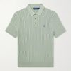 Logo-Embroidered Cable-Knit Cotton Polo Shirt Logo-Embroidered Cable-Knit Cotton Polo Shirt