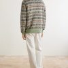 Striped Linen and Cotton-Blend Cardigan - BK Striped Linen and Cotton-Blend Cardigan - BK