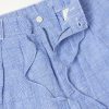 Wide-Leg Checked Woven Linen Trousers - E1