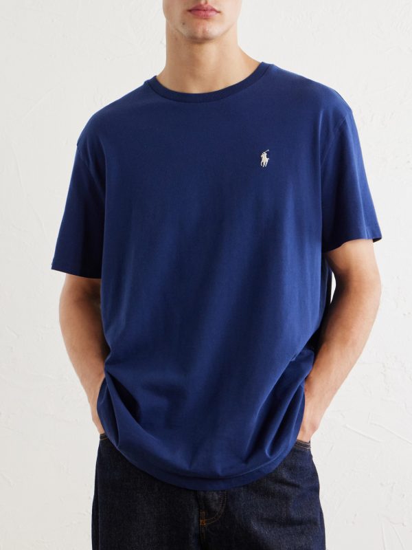 Logo-Embroidered Cotton-Jersey T-Shirt - FR Logo-Embroidered Cotton-Jersey T-Shirt - FR