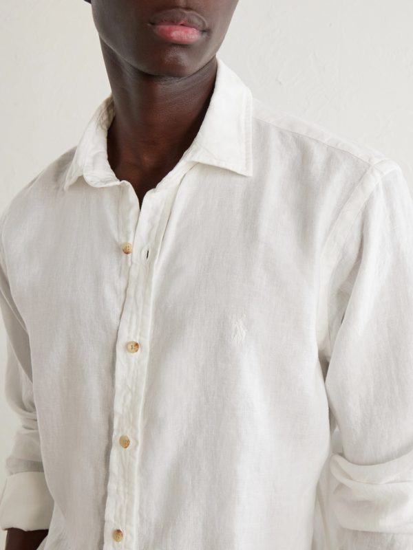 Logo-Embroidered Linen Woven Shirt - CU Logo-Embroidered Linen Woven Shirt - CU