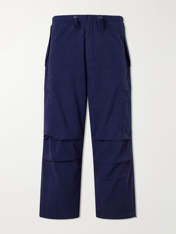Wide-Leg Cotton-Canvas Cargo Trousers