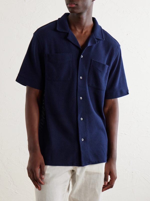 Pointelle Cotton-Knitted Polo Shirt - FR Pointelle Cotton-Knitted Polo Shirt - FR
