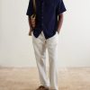Pointelle Cotton-Knitted Polo Shirt - OU Pointelle Cotton-Knitted Polo Shirt - OU