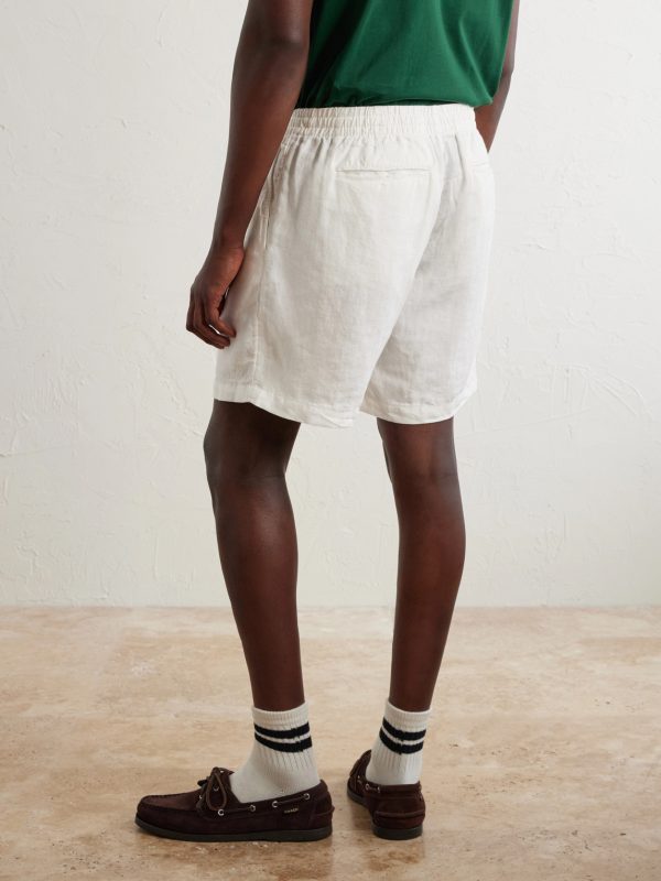 Straight-Leg Linen Shorts - BK Straight-Leg Linen Shorts - BK