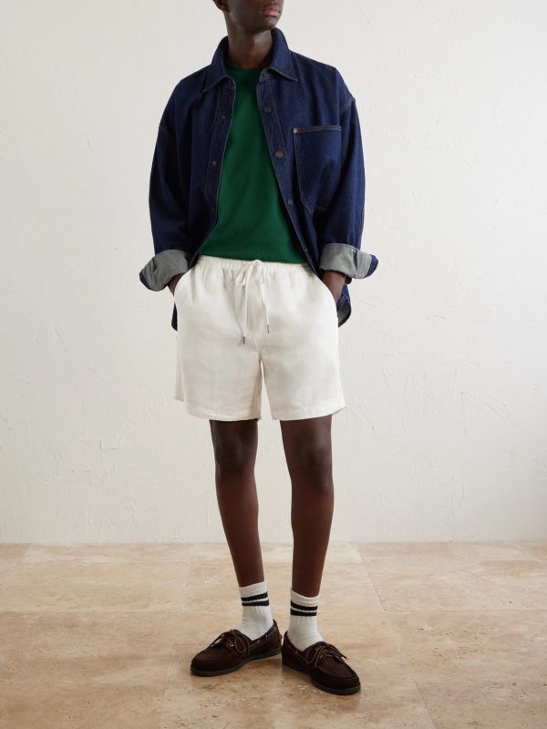 Straight-Leg Linen Shorts - OU Straight-Leg Linen Shorts - OU