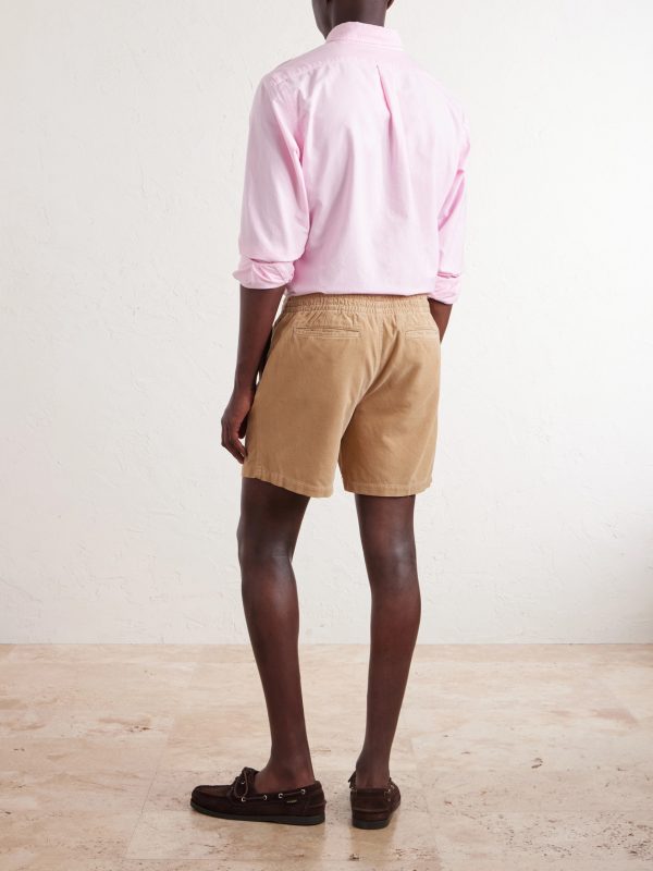 Straight-Leg Logo-Embroidered Cotton-Corduroy Drawstring Shorts - BK Straight-Leg Logo-Embroidered Cotton-Corduroy Drawstring Shorts - BK