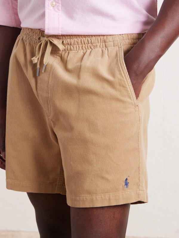 Straight-Leg Logo-Embroidered Cotton-Corduroy Drawstring Shorts - CU Straight-Leg Logo-Embroidered Cotton-Corduroy Drawstring Shorts - CU