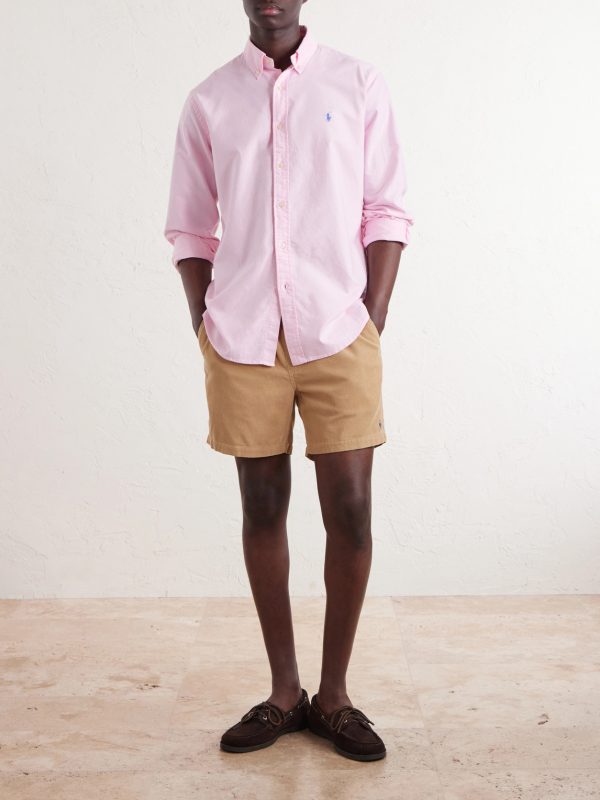 Straight-Leg Logo-Embroidered Cotton-Corduroy Drawstring Shorts - OU Straight-Leg Logo-Embroidered Cotton-Corduroy Drawstring Shorts - OU