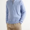 Logo-Embroidered Cotton Half-Zip Sweater - FR