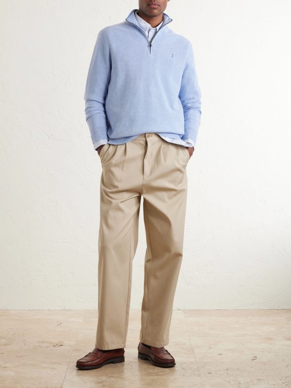 Logo-Embroidered Cotton Half-Zip Sweater - OU