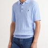 Logo-Embroidered Cable-Knit Cotton Polo Shirt - FR