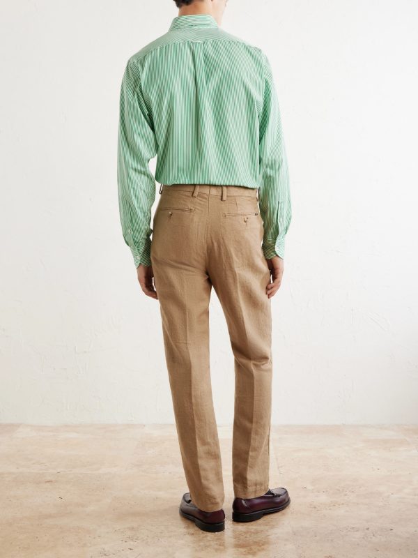 Straight-Leg Cotton and Linen-Blend Trousers - BK Straight-Leg Cotton and Linen-Blend Trousers - BK